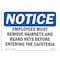 Signmission OSHA, Employees Must Remove Hairnets & Beard, 14in X 10in Rigid Plastic, 14" W, 10" H, Landscape OS-NS-P-1014-L-11963 - alternate 1